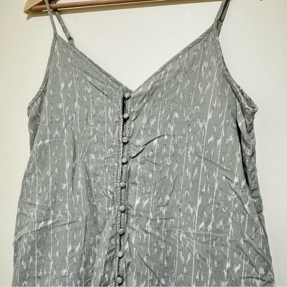 Women's American Eagle Green and Beige Sleeveless Baby Doll Midi Dress Size M - Picture 4 of 15